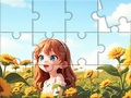 Hry Jigsaw Puzzle: Sunflower Girl