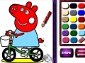 Hry Piggy on bike. Coloring