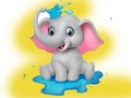 Hry Coloring Book: Elephant Spraying Water