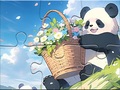 Hry Jigsaw Puzzle: Basket Flower Panda