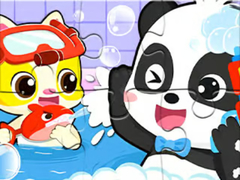 Hry Jigsaw Puzzle: Baby Panda Shower Time