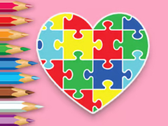 Hry Coloring Book: Heart Jigsaw