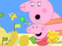 Hry Jigsaw Puzzle: Peppa Pig Making Sand