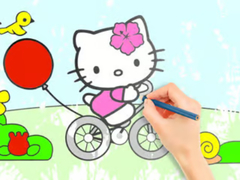 Hry Coloring Book: Hello Kitty Cycling