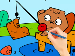 Hry Coloring Book: Fishing Squirrel