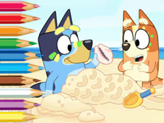 Hry Coloring Book: Bluey On The Beach