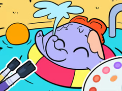 Hry Coloring Book: Elephant Swim