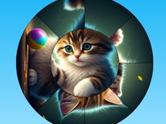 Hry Round Jigsaw Puzzle Collect Pictures with Cute Kittens