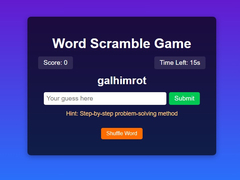 Hry Word Scramble Game Challenge