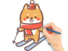 Hry Coloring Book: Skiing Puppy