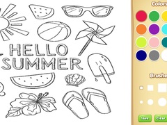 Hry Hello Summer Coloring Book for Kids