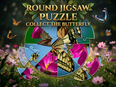 Hry Round Jigsaw Puzzle - Collect the Butterfly