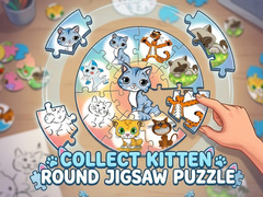 Hry Round jigsaw Puzzle - Collect Kitten
