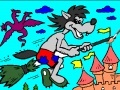 Hry Coloring: Wolf on a broomstick